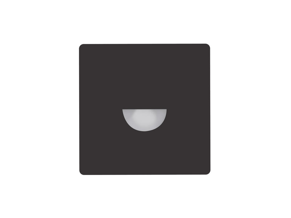 Pureled Magnetinc Faceplate for Indoor Step Light 55 x 55mm Semi-Round Optics Black
