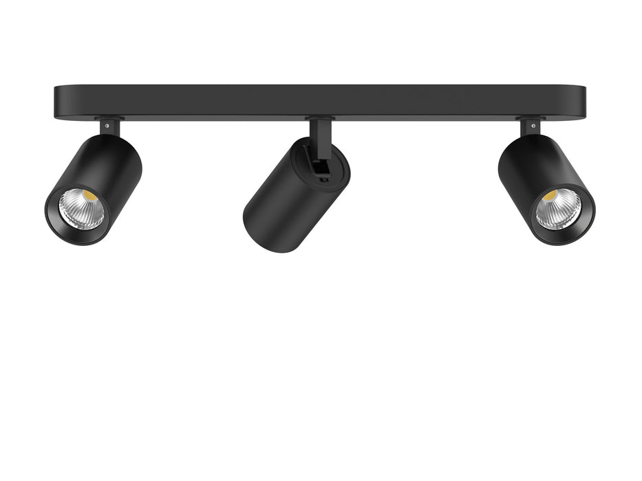 Pureled Triple Indoor Spot Light 18W CCT Selectable 3000K/4000K/5000K CRI>90 1200-1450lm Triac Dimming IP20 Black