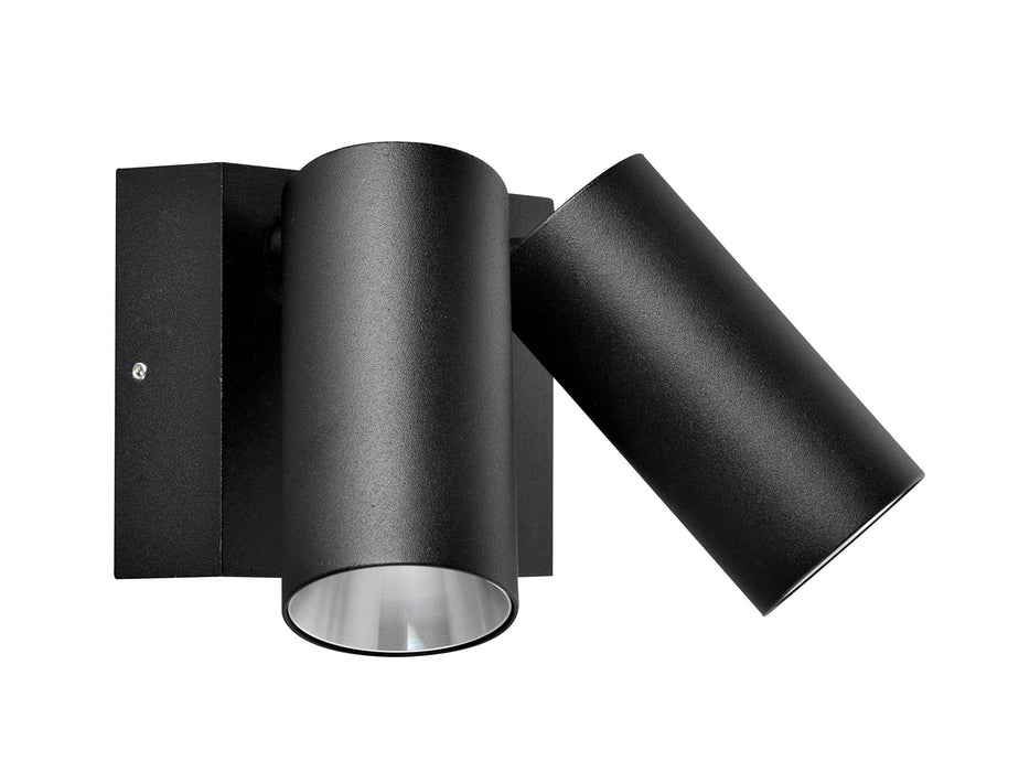Pureled Twin Luxe Outdoor Wall Light 16W CCT Selectable 3000K/4500K/6000K 1000lm Non Dimming IP65 Black