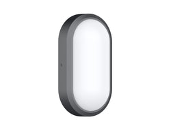 Pureled Platinum Bunker Light Oval 10W CCT Selectable 3000K/4000K/5700K 900-100lm Non Dimming IP65 Black