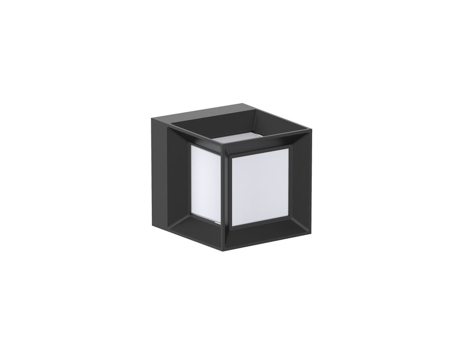 Pureled Urban Square Wall Light 8W CCT Selectable 3000K/4000K/5700K 590-750lm Triac Dimming IP65 Black