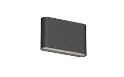Pureled Low Profile Up/Down Wall Light 6W CCT Selectable 3000K/4000K/5700K 480-320lm Non Dimming IP65 Black