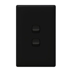 Legrand HPM LINEA 2 GANG VERTICAL SWITCH BLACK