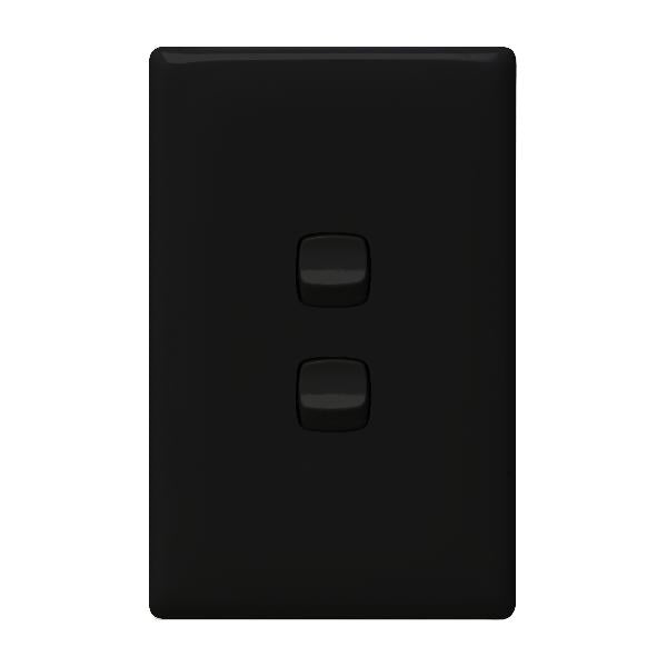 Legrand HPM LINEA 2 GANG VERTICAL SWITCH BLACK