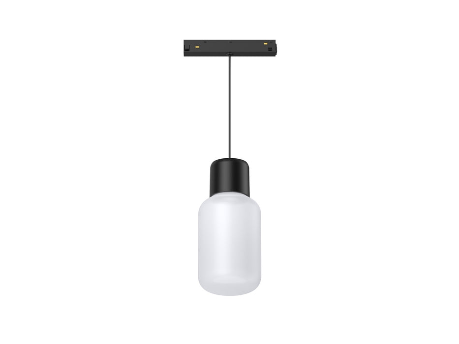 Pureled 48V Pendant Track Light 7W 3000K CRI>90 280-310lm Non Dimming IP20 Black with Frosted Glass Diffuser