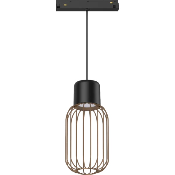 Pureled 48V Pendant Track Light 7W 3000K CRI>90 280-310lm Non Dimming IP20 Black with Wire Frame Diffuser
