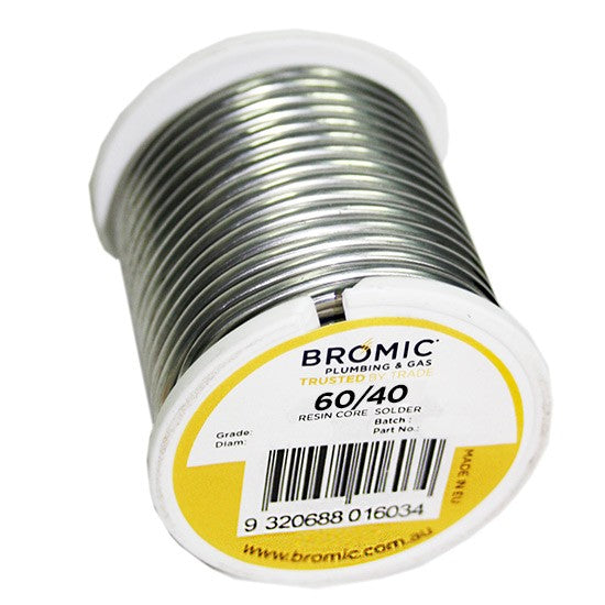 Bromic 60/40 Resin Core Solder 3.2mm Silver 250gm