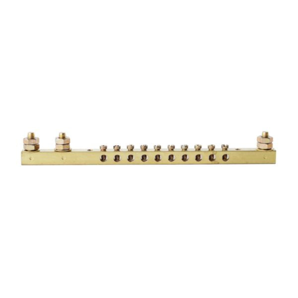 Teubel Busbar 63A 10 Way 3 Stud 9.5mm Pitch