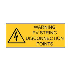 PGK Warning PV String Disconnection Points Labels, Pair