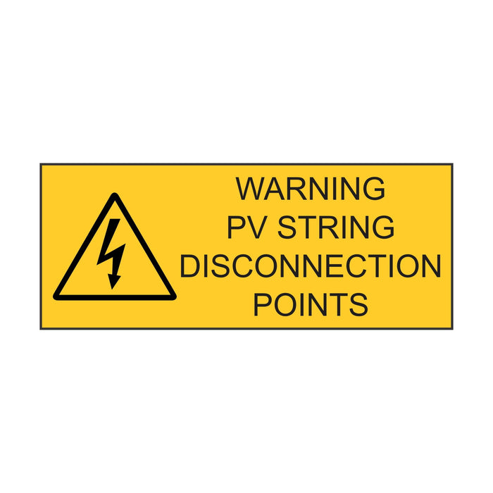 PGK Warning PV String Disconnection Points Labels, Pair