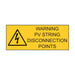 PGK Warning PV String Disconnection Points Labels, Pair