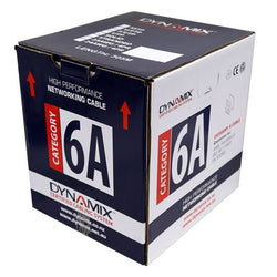 Dynamix Cable Cat6A 500MHz F/UTP 4Pair 305m Pull Box Black Low Smoke 23AWG