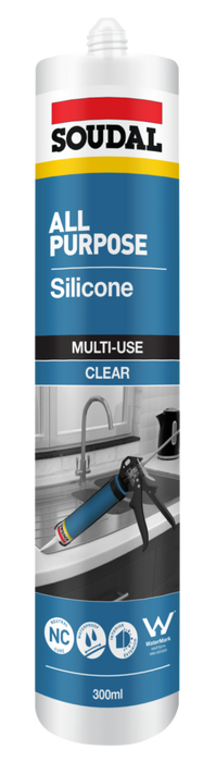 Soudal Plumbers Silicone Sealant 300ml Clear