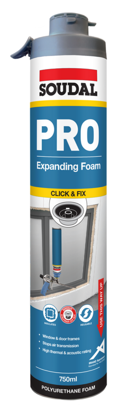 Soudal Pro Expanding Foam Click & Fix 750ml