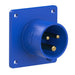 Emptec Plug 16Amp 3pole IP44 6h Panel Flanged Straight 70x70 flange