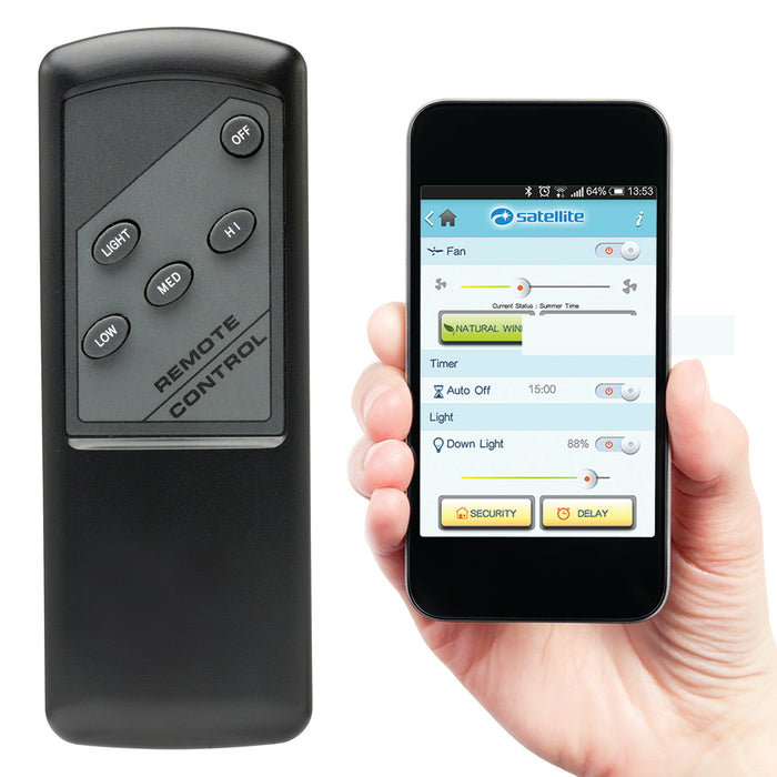 BRILLIANT FAN REMOTE - BLUETOOTH MODULE & REMOTE FOR AC FANS, BLACK