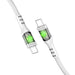 Promate 1.2m USB-C to USB-C Cable with Transparent Connectors & LEDs