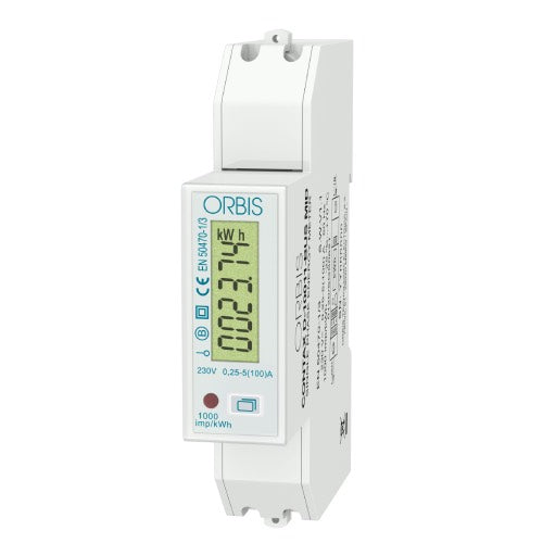Orbis BUS MID Digital Energy Meter for Single-Phase Circuits Up To 100A