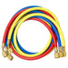 Bradley 3Pcs Set -1/4"-5/16" Red Charging Hose, 1/4"-1/4" Yellow, 1/4"-5/16" Blue 1M