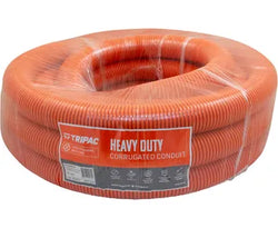 Tripac 80mm Corrugated Conduit Orange (10m Roll) Per Metre