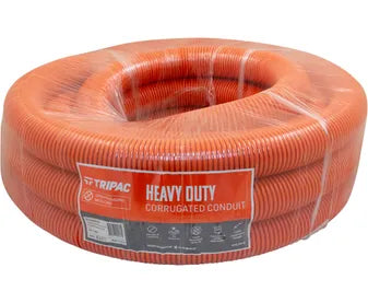 Tripac 80mm Corrugated Conduit Orange (10m Roll) Per Metre