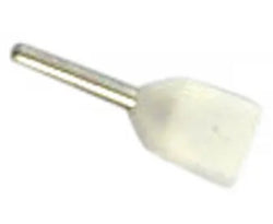 Cabac Bootlace Ferrule 0.5mm Twin White 100pc Blister Pack