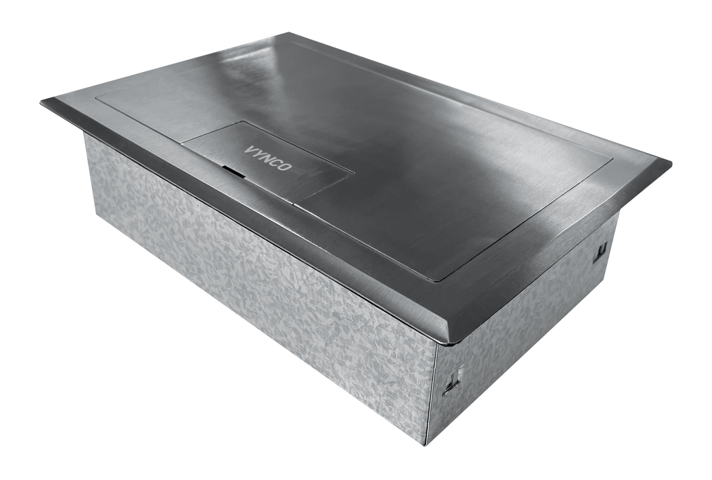 Vynco Floor Box Economy 2 Surface Lid 2POWER 4DATA