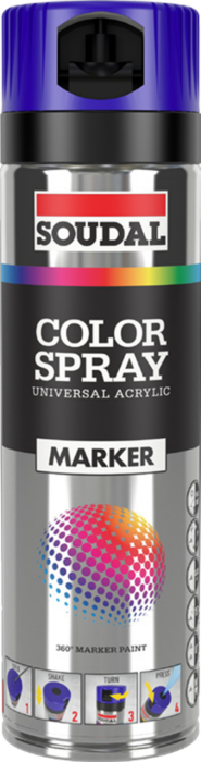 Soudal Color Marker Spray Fluro Blue 500ml