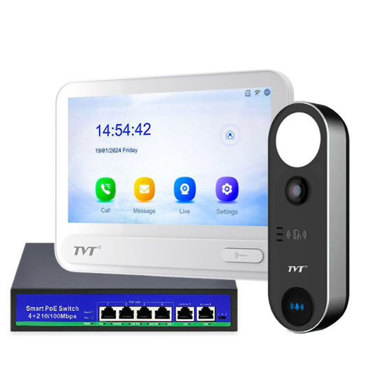 Arrowhead TVT Intercom Kit - Includes TVT-INTERCOM, TVT-MONITOR & POE-4