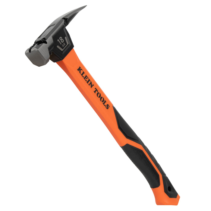 Klein Straight Claw Hammer Smooth Face Fiberglass 18oz