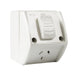 Tradesave  Switched Socket 10A Waterproof Single Grey IP53