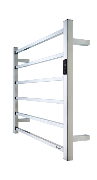 Goldair Straight Square Towel Warmer 6 Bar Ladder Chrome + Timer/Temp