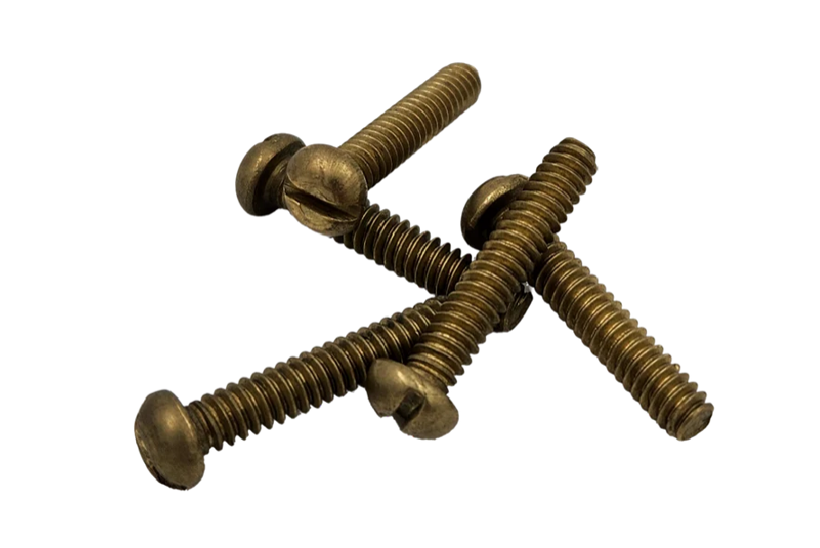 Black Smiths Machine Screw 1/4x3/4 Inch Round Slotted Brass (Jar50)