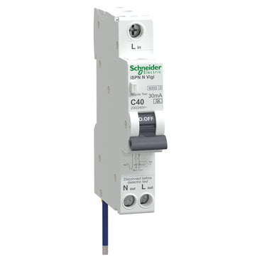 ACTI9 A9 iSPN N RCBO 1P+N C 40A 30mA A 6000A