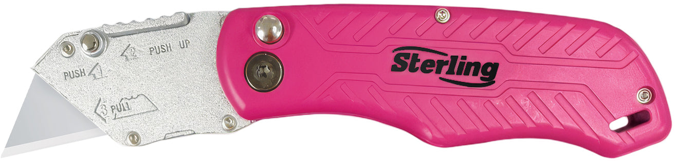 Sterling 165mm Pink Folding Utility Knife