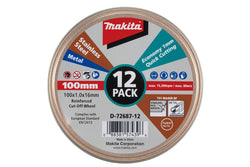 Makita Stainless Cut Off Disc 125mm x 1.0mm x 22.23mm - 12 Pack