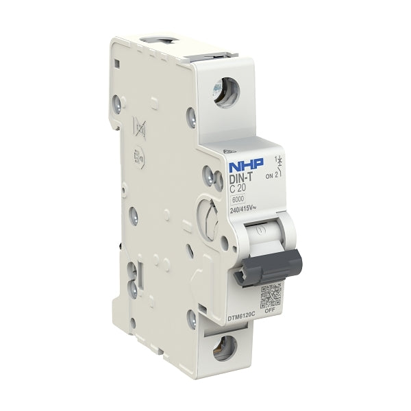 NHP MCB 20A 1pole 6kA D-Curve DIN-T