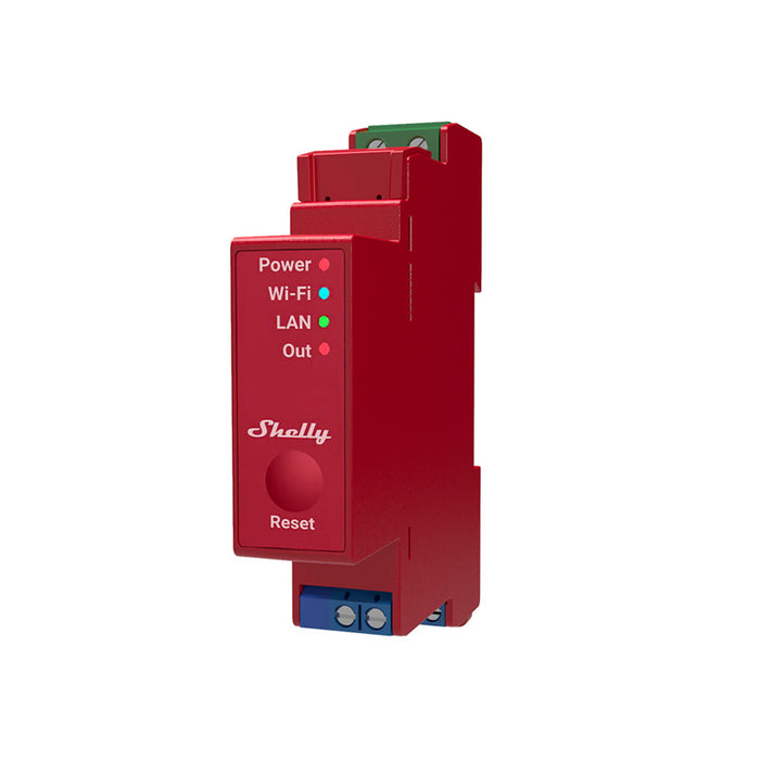 Shelly DIN Rail Wi-Fi LAN Operated 1-Channel Relay 16A W/power Monitoring