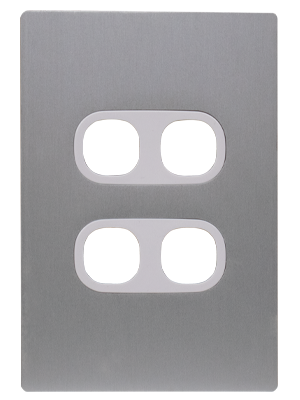 Vynco S/G Urban Switch 4G Plate Only White Silver Metal