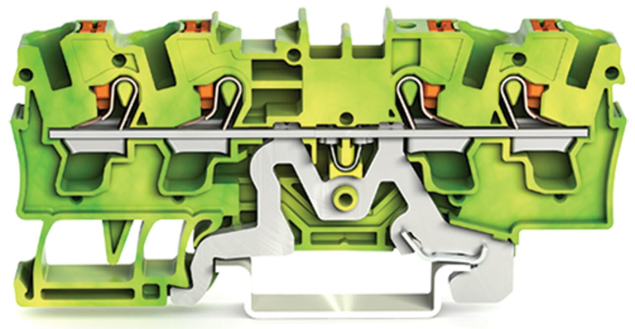 Engcomp  TOPJOB S with Push-Button 4mm width 6,2 4-conductor ground terminal block
