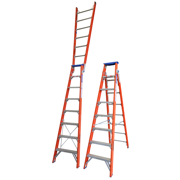 Indalex Ladder Dual Purpose Fibreglass Pro Series 2.4-4.4m