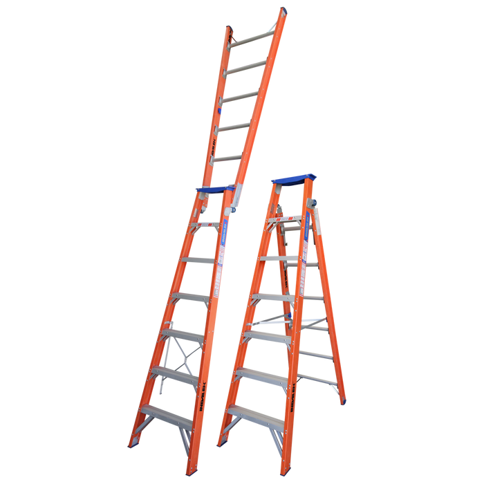 Indalex Ladder Dual Purpose Fibreglass Pro Series 2.1-3.8m