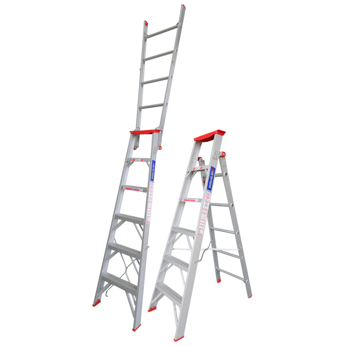 Indalex Ladder Dual Purpose Aluminium Tradesman 1.8-3.2m