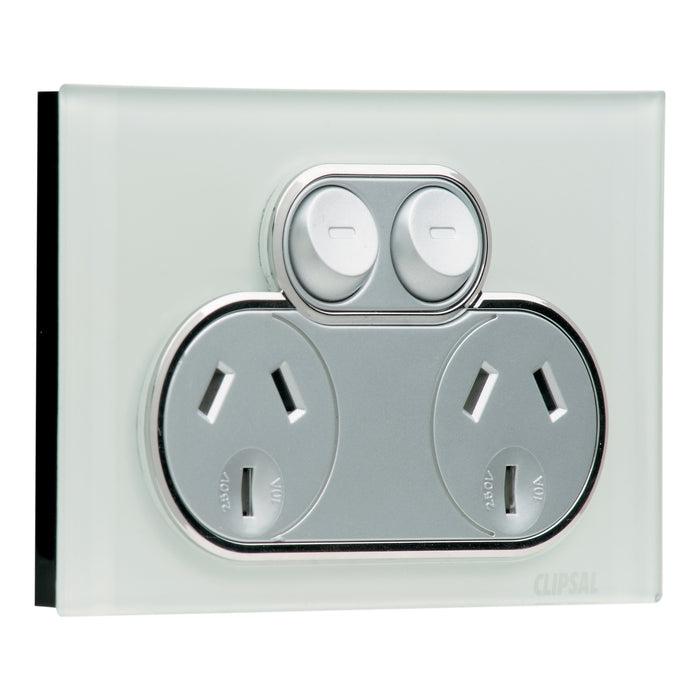 Saturn Socket switch twin 10A 250V 4025-OM