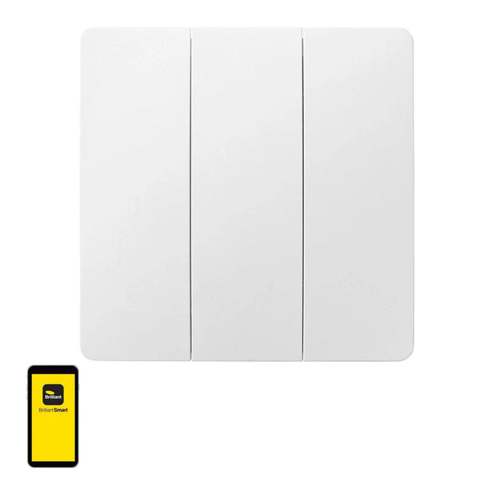 BRILLIANT 3 GANG SMART WIFI KINETIC WALL SWITCH WHITE