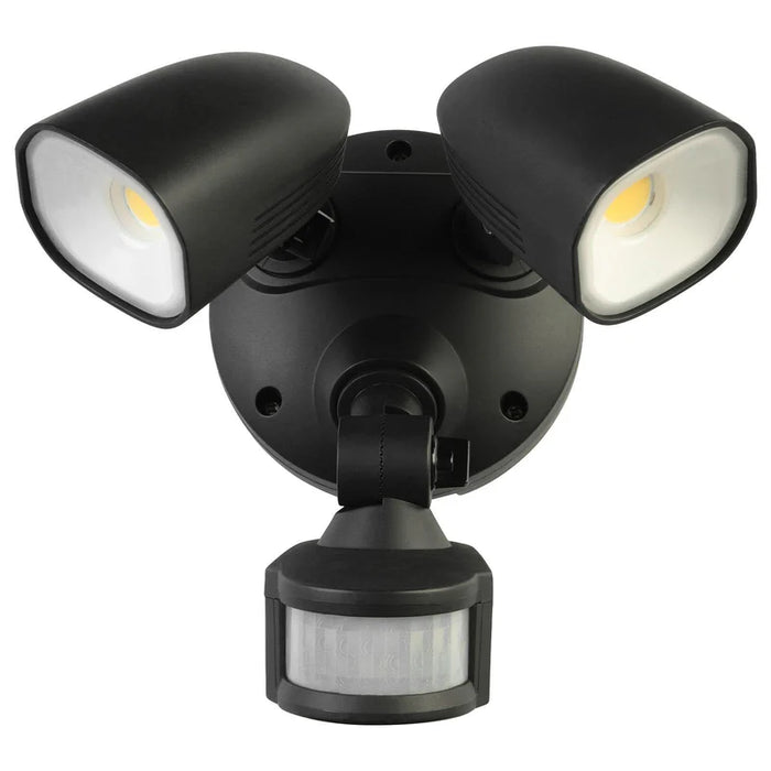BRILLIANT SHIELDER 2X10W LED TWIN FLOODLIGHT WITH SENSOR BLACK