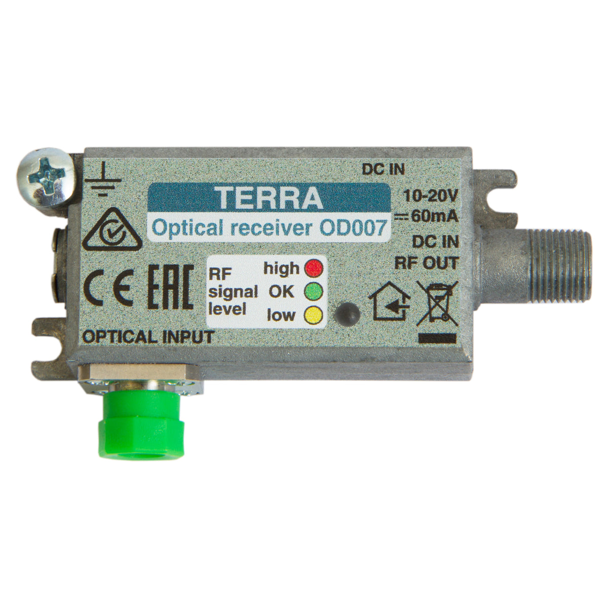 Matchmaster TERRA FIBRE MINI RECEIVER 75dBuV OUTPUT 10-20VDC PWRING, T ...