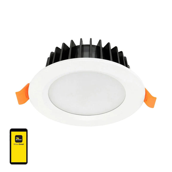 Brilliant Smart Epic 10W RGB + CCT Led BT Mesh Downlight Rnd - White
