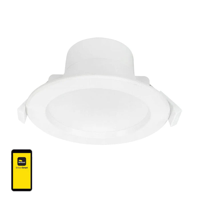 Brilliant Smart Sync 8W CCT Led BT Mesh Downlight Round - White
