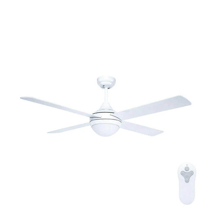 Brilliant Tempo Plus 52" Ceiling Sweep Fan With Plywood Blades with Light & Remote White